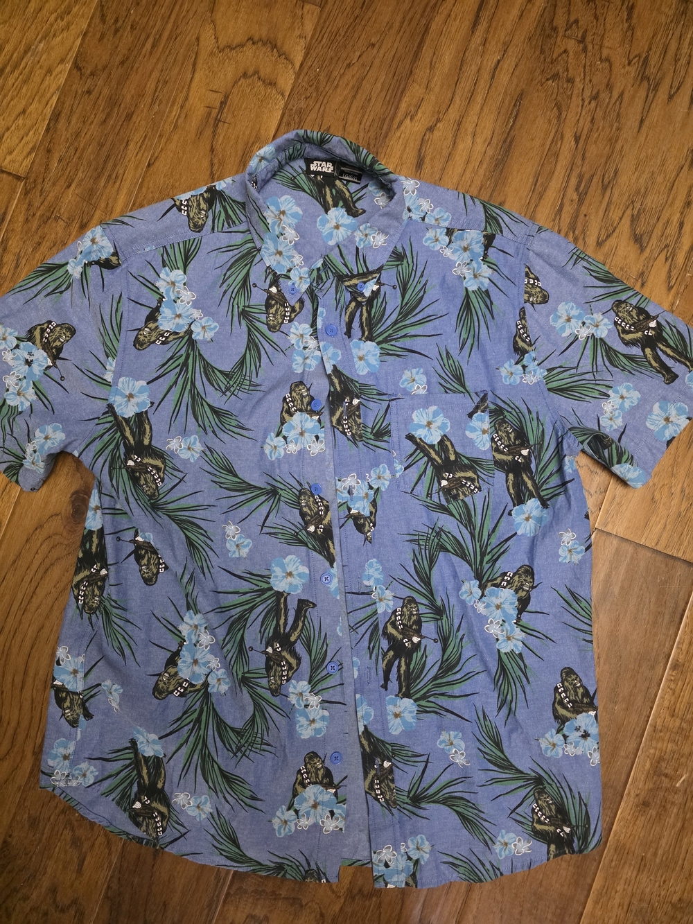 LG Blue Tropical Floral Button-Down Shirt Starwars